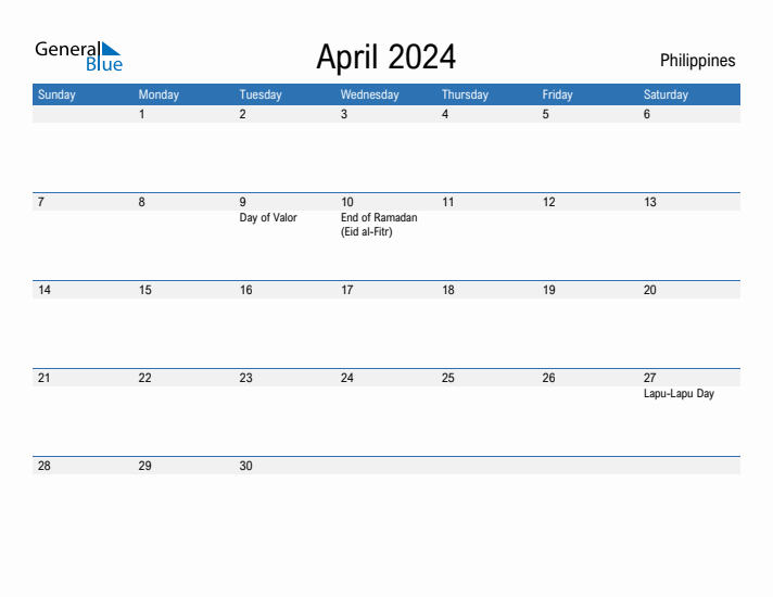 Fillable April 2024 Calendar