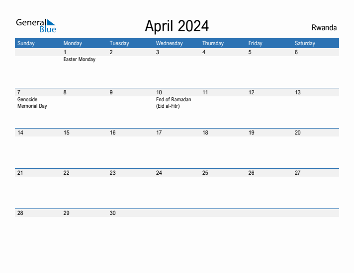 Fillable April 2024 Calendar