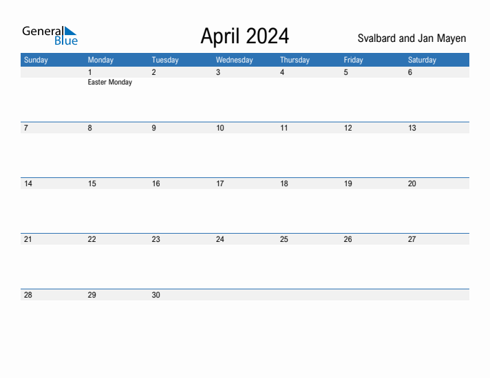 Fillable April 2024 Calendar