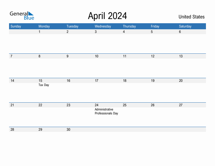 Fillable April 2024 Calendar