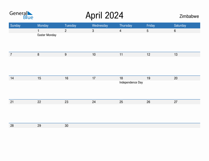 Fillable April 2024 Calendar