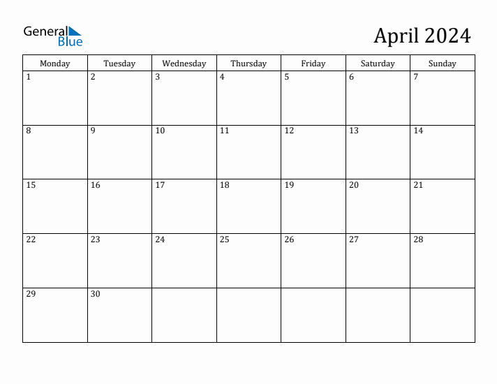 April 2024 Calendar