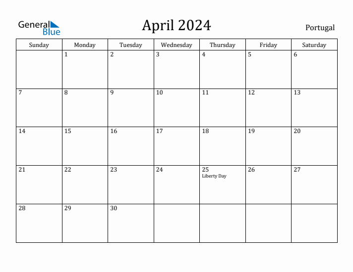 April 2024 Calendar Portugal