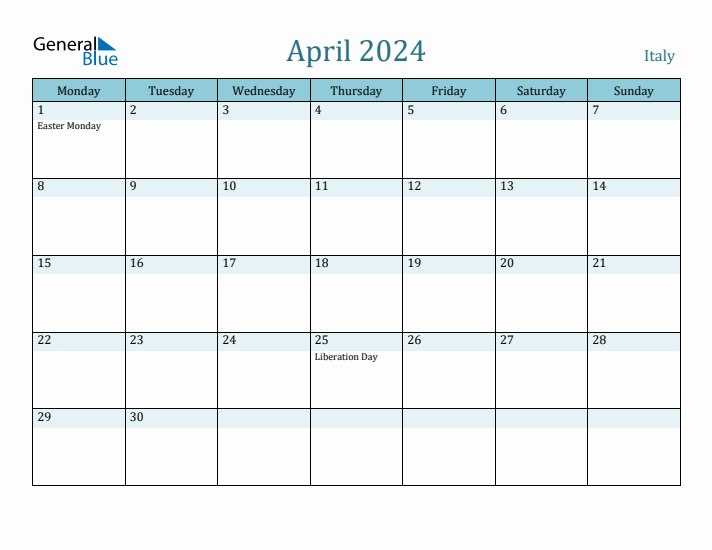 April 2024 Calendar with Holidays