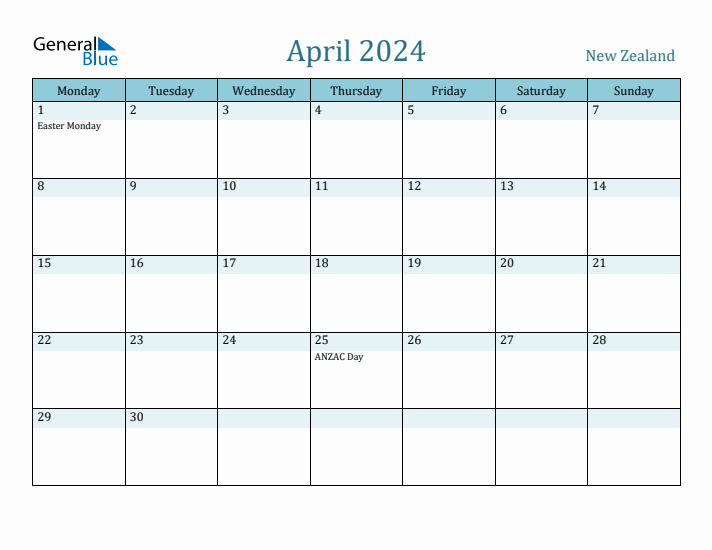 April 2024 Calendar with Holidays