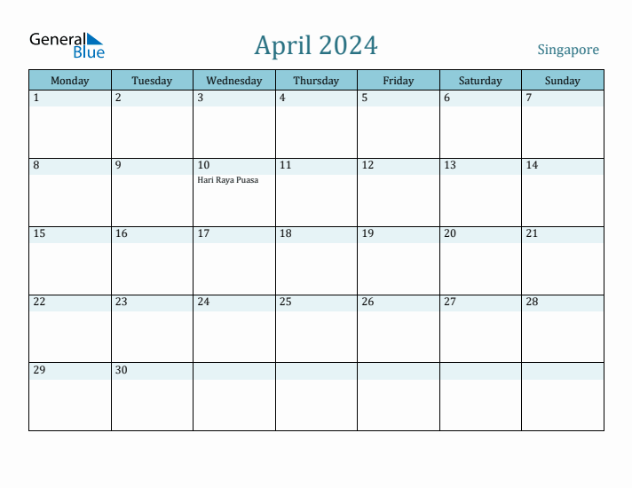 April 2024 Calendar with Holidays