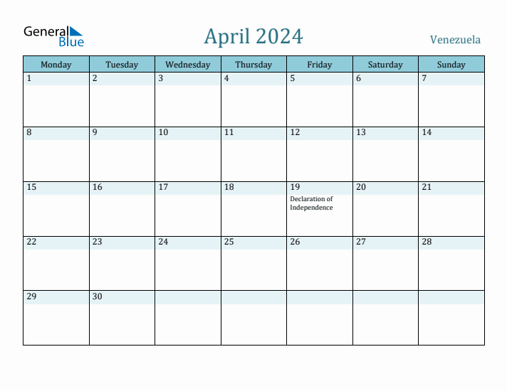 April 2024 Calendar with Holidays