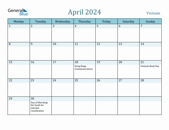 April 2024 Calendar with Holidays