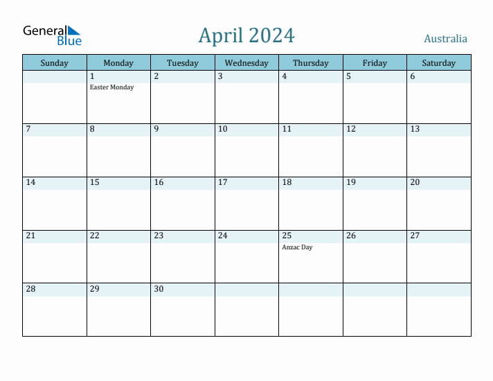 April 2024 Calendar with Holidays