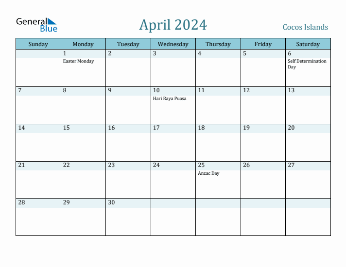 April 2024 Calendar with Holidays