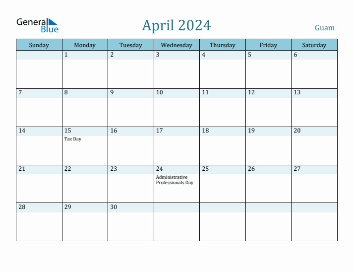 April 2024 Calendar with Holidays