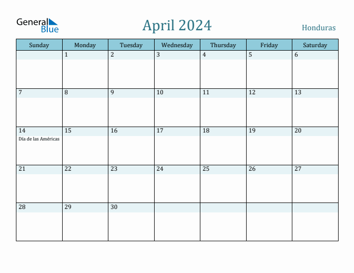 April 2024 Calendar with Holidays