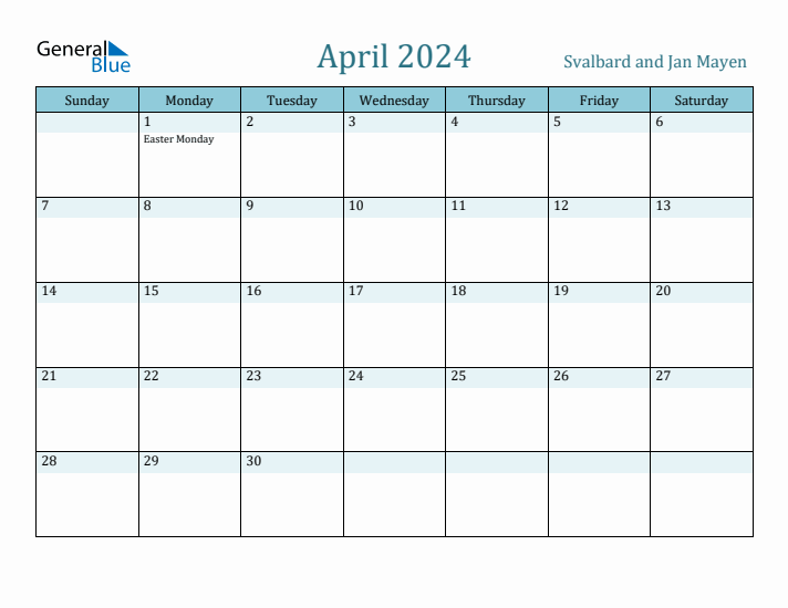 April 2024 Calendar with Holidays