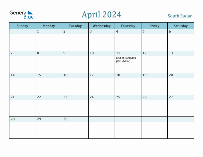 April 2024 Calendar with Holidays