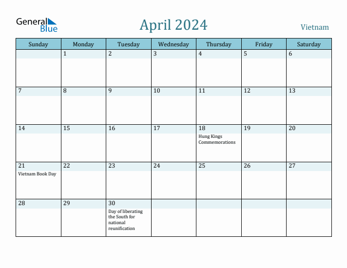 April 2024 Calendar with Holidays