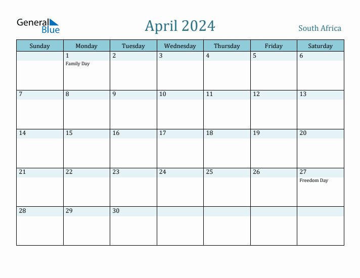 April 2024 Calendar with Holidays