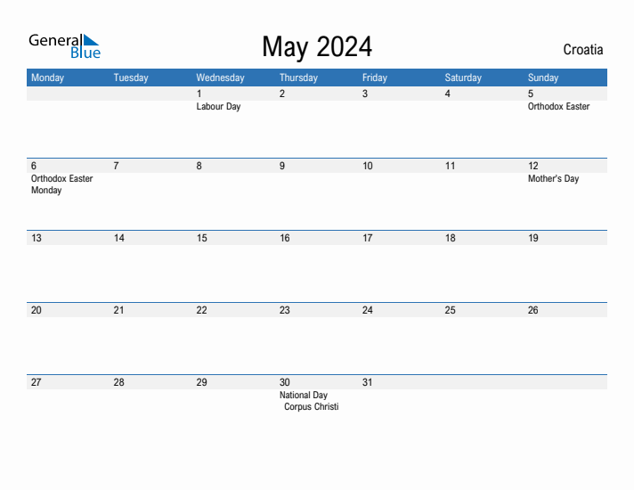 Fillable May 2024 Calendar