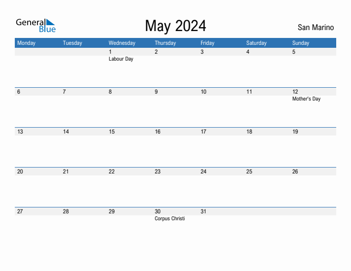 Fillable May 2024 Calendar