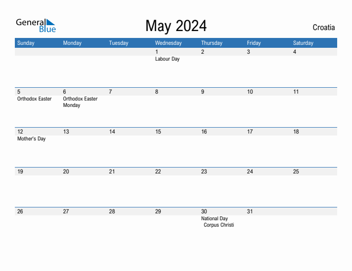 Fillable May 2024 Calendar