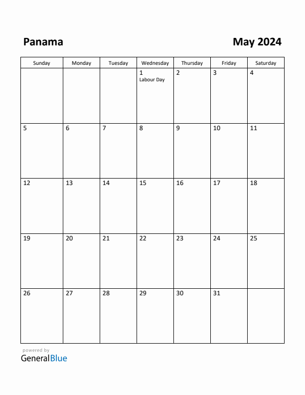 May 2024 Calendar with Panama Holidays