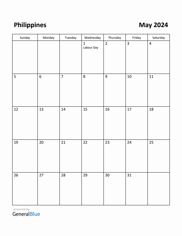 May 2024 Calendar with Philippines Holidays