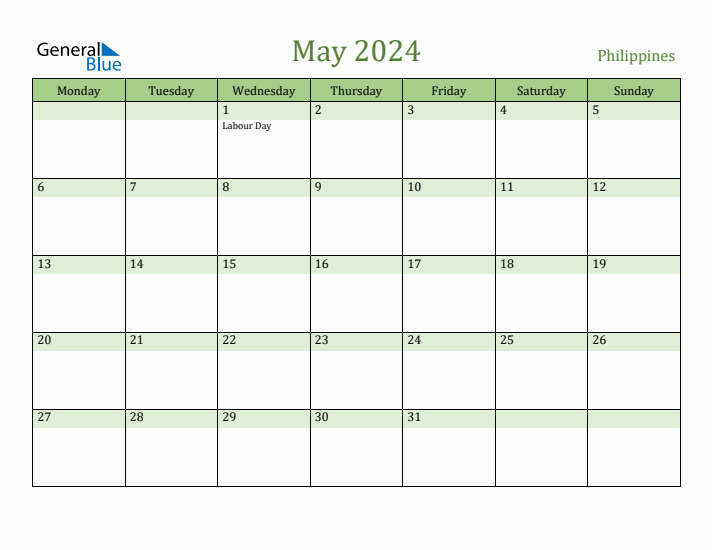 May 2024 Calendar with Philippines Holidays