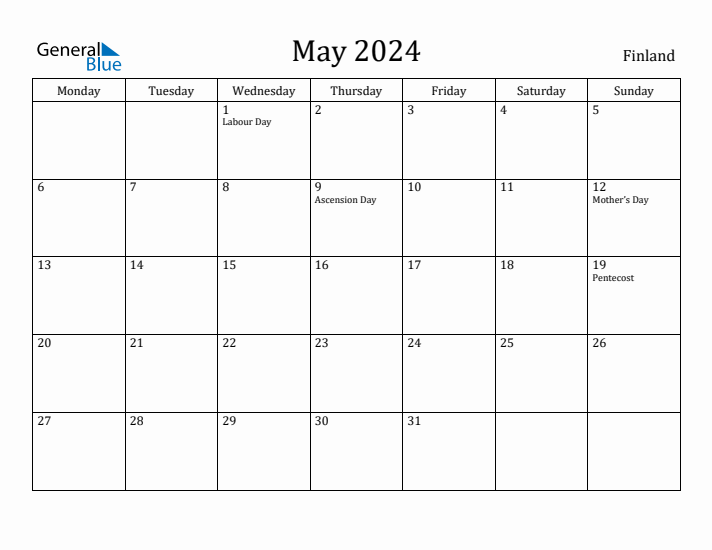 May 2024 Calendar Finland