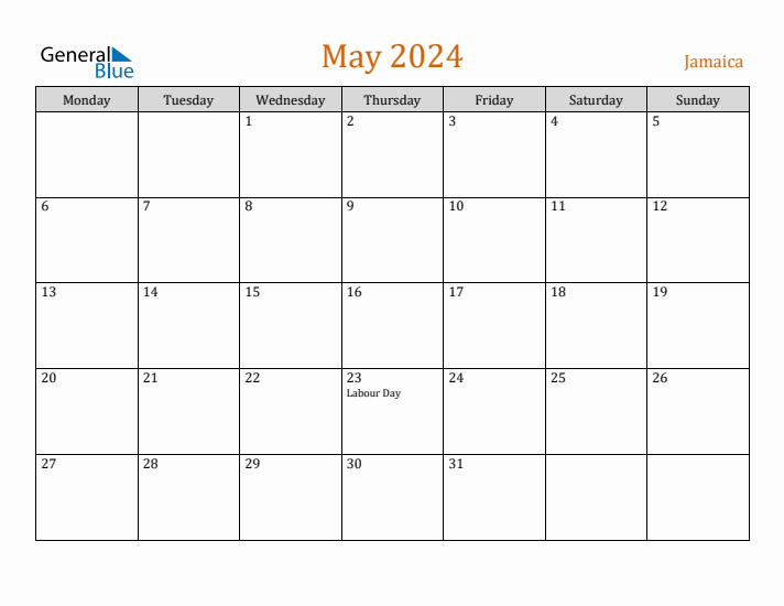 May 2024 Holiday Calendar with Monday Start