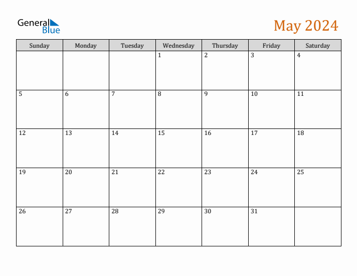 Editable May 2024 Calendar