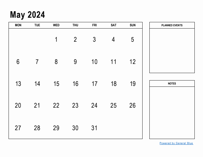 May 2024 Calendar Planner