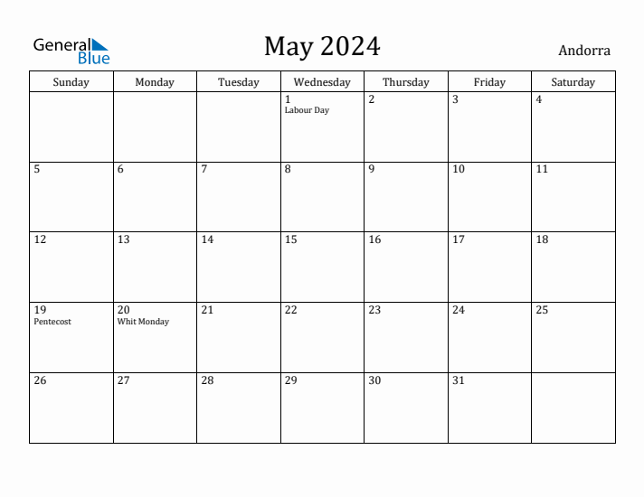 May 2024 Calendar Andorra