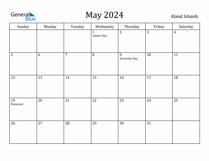 May 2024 Calendar Aland Islands