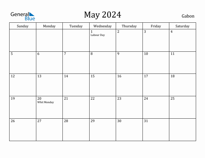 May 2024 Calendar Gabon