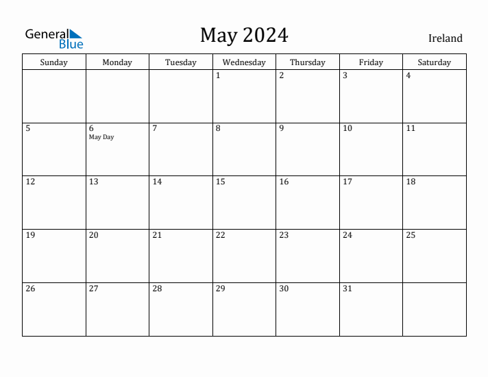 May 2024 Calendar Ireland