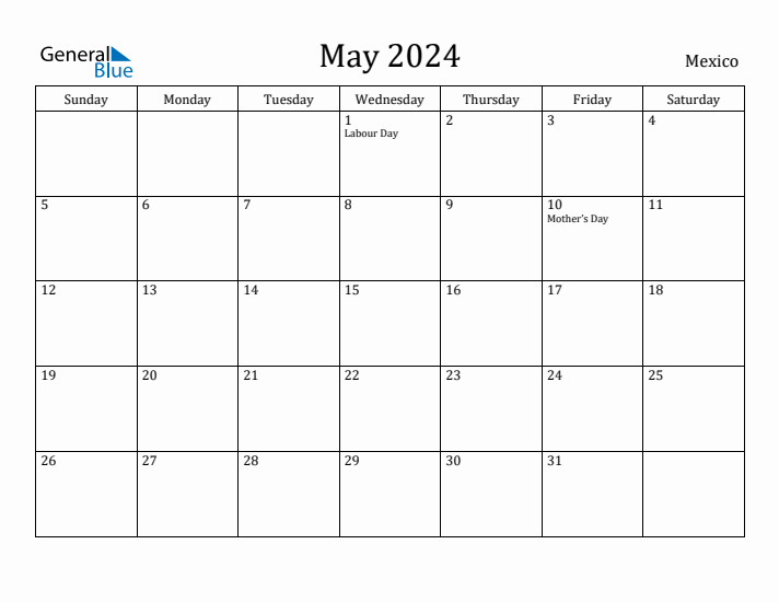 May 2024 Calendar Mexico