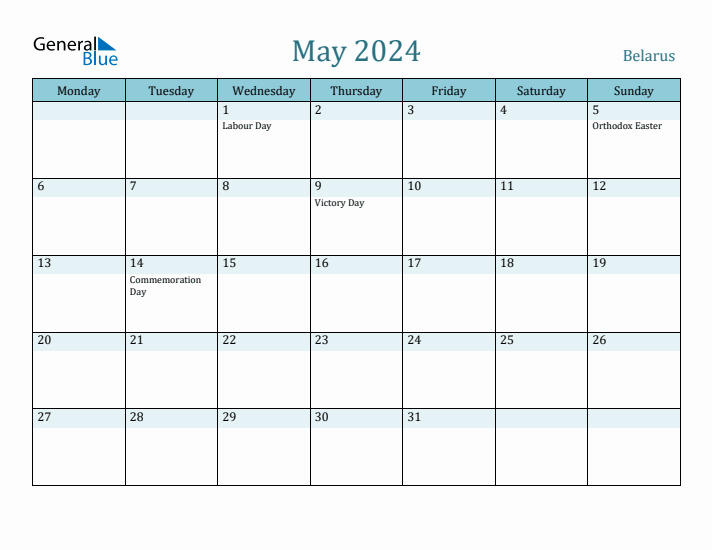 May 2024 Calendar with Holidays