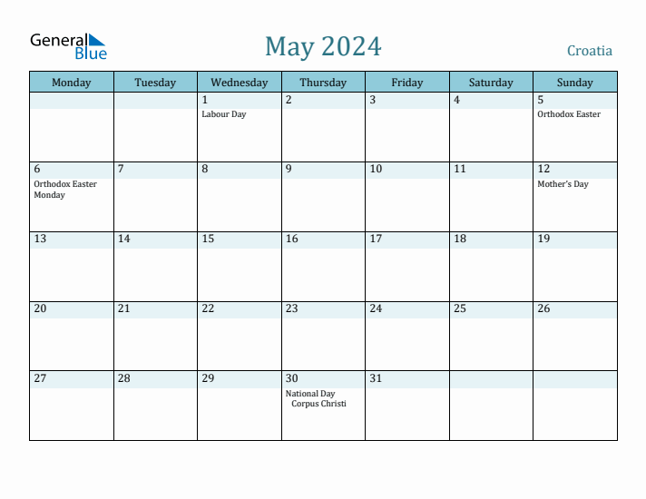 May 2024 Calendar with Holidays