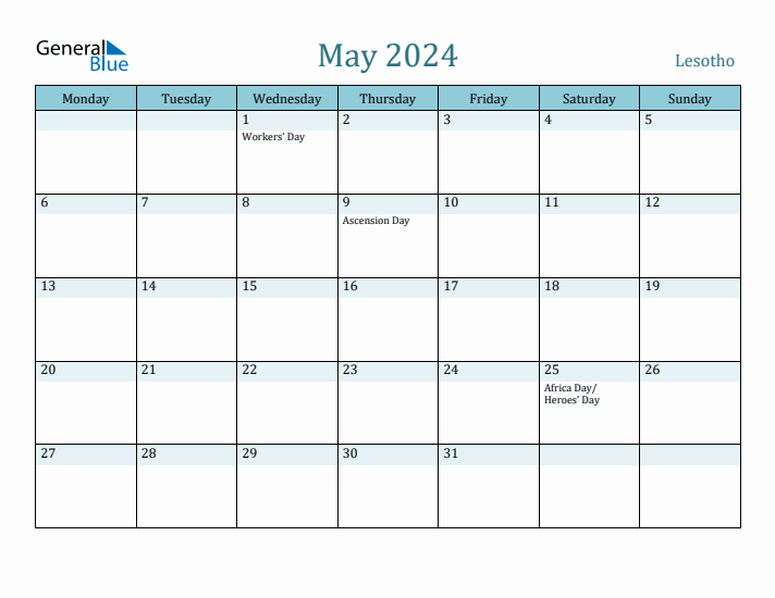 May 2024 Calendar with Holidays