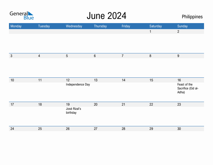 Fillable June 2024 Calendar