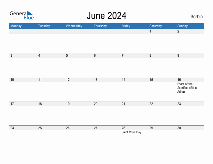 Fillable June 2024 Calendar