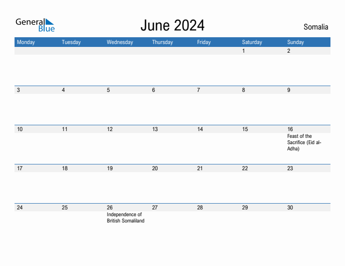 Fillable June 2024 Calendar