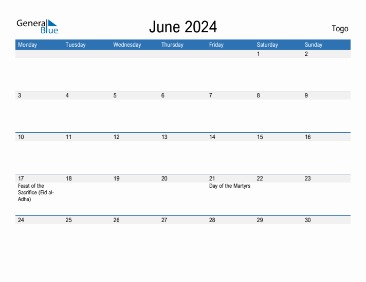 Fillable June 2024 Calendar