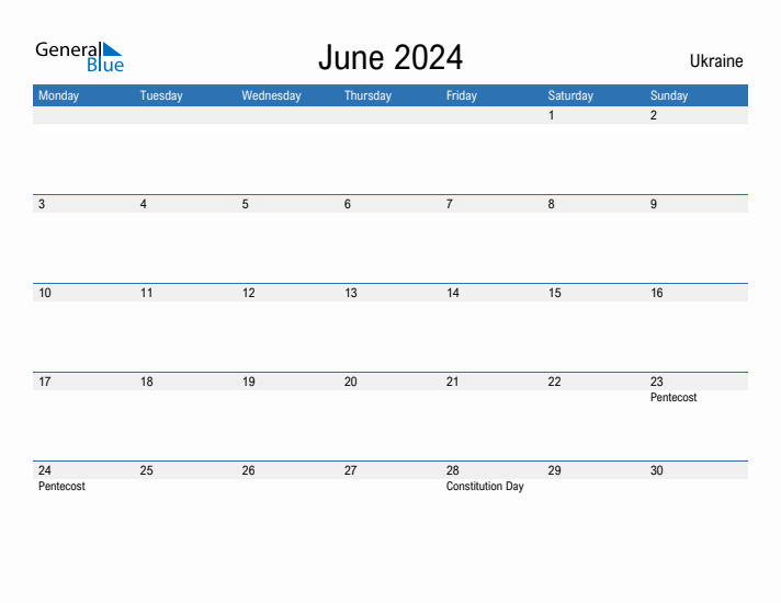 Fillable June 2024 Calendar