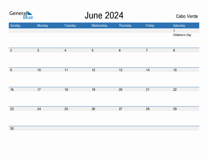 Fillable June 2024 Calendar