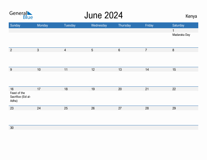 Fillable June 2024 Calendar