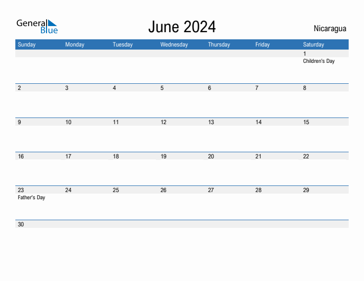 Fillable June 2024 Calendar