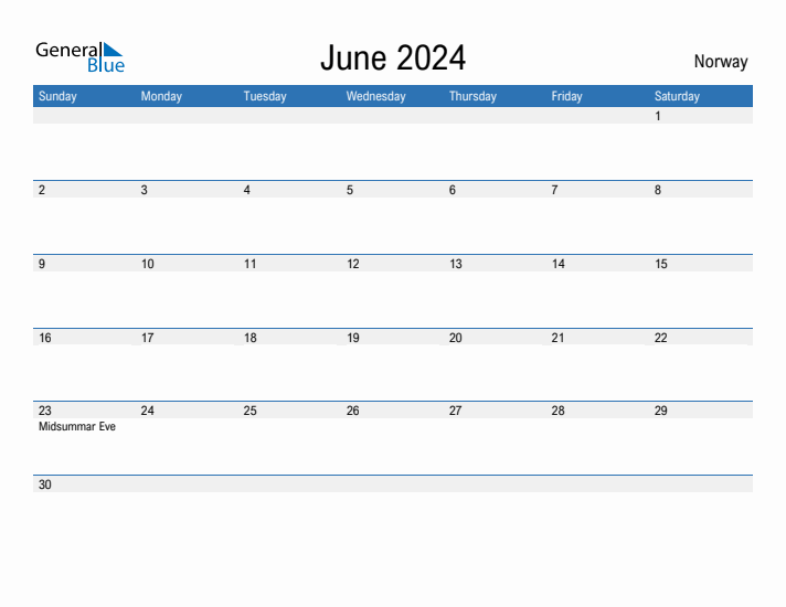 Fillable June 2024 Calendar