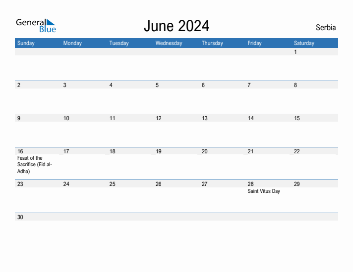 Fillable June 2024 Calendar