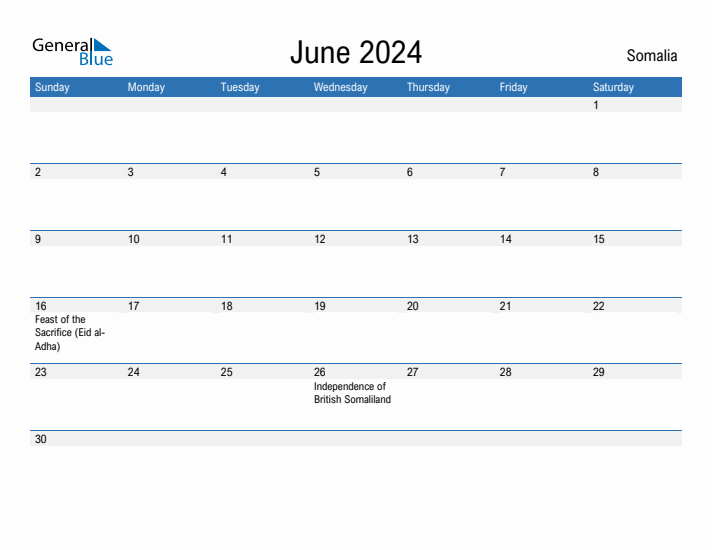 Fillable June 2024 Calendar