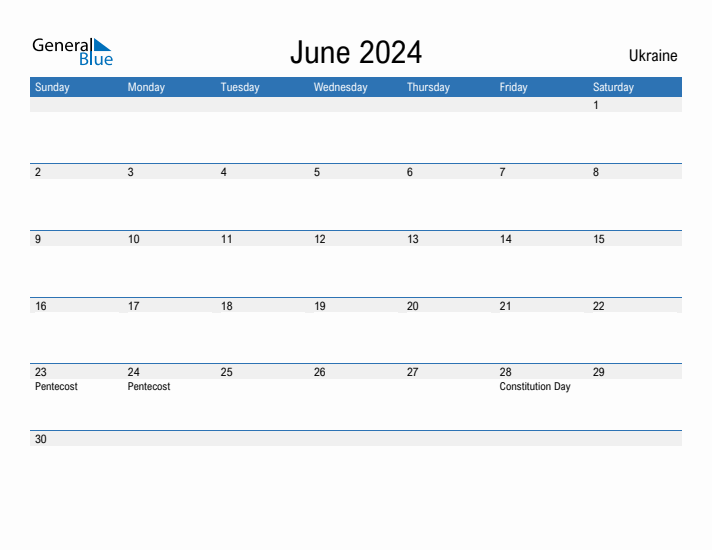 Fillable June 2024 Calendar